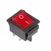 Выключатель клавишный 250В 16А (4с) ON-OFF красный с подсветкой