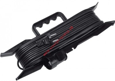 Удлинитель-шнур на рамке черный (50м) ПВС 2*1,5/Электро