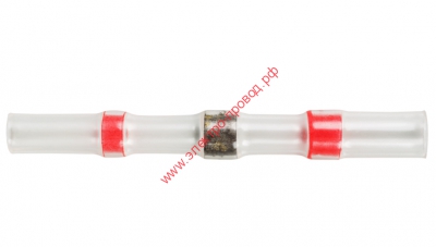 Гильза кабельная изолированная ПК-т 1.5 термоусаживаемая под пайку L-40 мм 0.5-1.5 мм² красная 10 штук